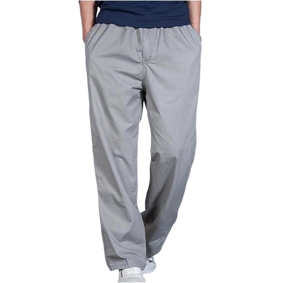 Mens Sweat Pants Cargo Pants for Men Baggy Elastic Waist Casual Hiking Outdoor Streetwear Trousers Relaxed Fit Open Bottom Sweatpants