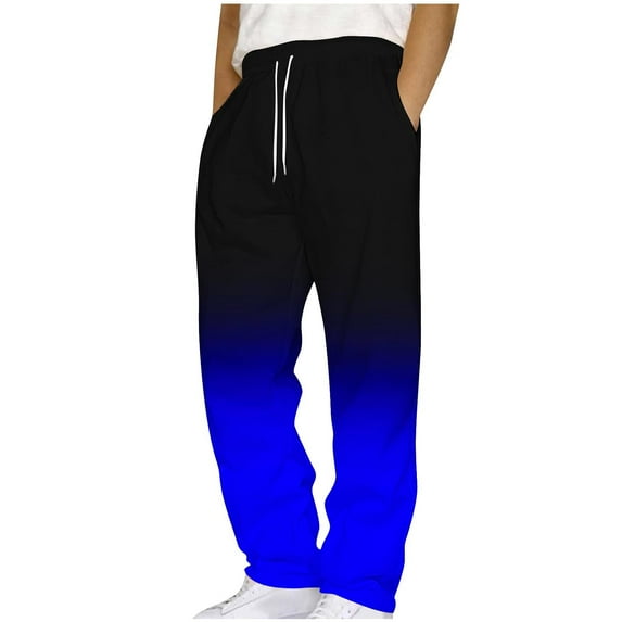 Mens Sweat Pants, Men's Ombre Tie Dye Sweatpants Y2k Baggy Track Pants Drawstring Wide Leg Casual Trousers Streetwear with Pockets S-2XL