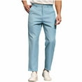 thumbnail image 1 of Mens Sweat Pants, Mens Slim Fit Casual Pants Solid Casual Button Waist Pockets Straight Type Golf Pants Suit Pants Trousers, 1 of 5