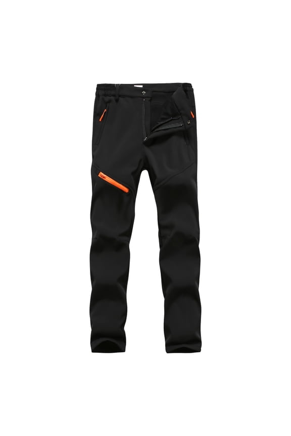 Mens Sweat Pants Softshell Windproof Thermal Hiking Trekking Adventure Men Warm Jeans,Black,M