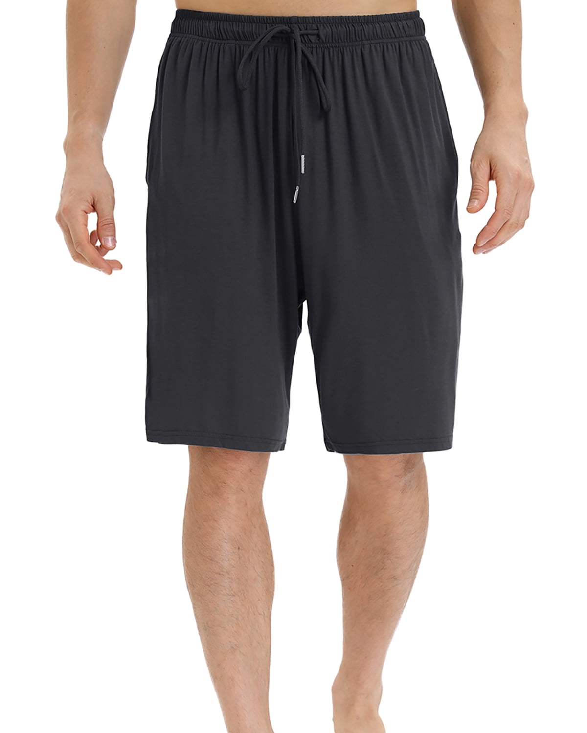 Mens Sweat Shorts Above Knee Length Workout Gym Shorts with Side