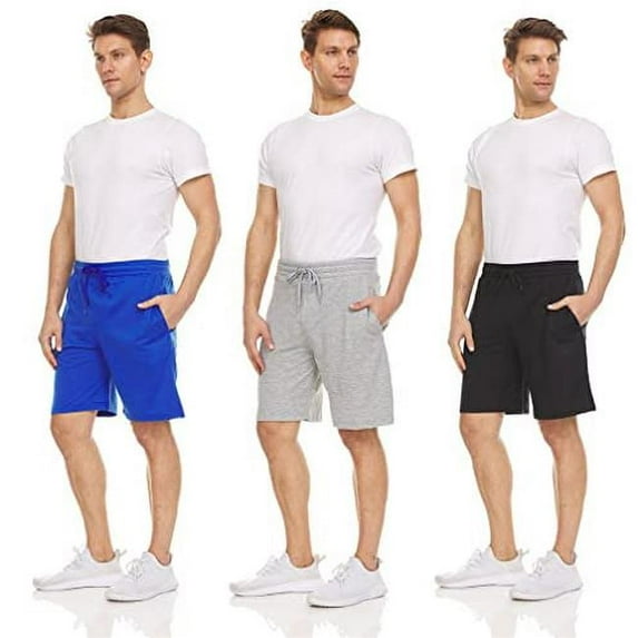 Mens Sweat Shorts-Athletic Workout Shorts, Assorted Color - Small - Pack of 3