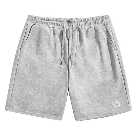 Mens Sweat Shorts Elastic Waist Casual Shorts Loose Summer Athletic Gym Shorts Solid Color Jogger Shorts