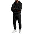 thumbnail image 1 of Mens Sweat Suits Fall Winter Casual Hoodie and Sweatpants Set Solid Long Sleeve Pullover Top Lounge 2 Piece Outfit, 1 of 5