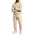 thumbnail image 1 of Mens Sweat Suits Fall Winter Casual Hoodie and Sweatpants Set Solid Long Sleeve Pullover Top Lounge 2 Piece Outfit, 1 of 5