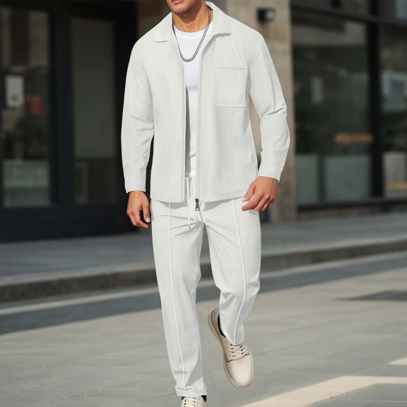 Mens Sweat Suits Set Tracksuit 2 Piece Outfits Full Zip Sports Jogging Suits Sets Athletic Running Sweatsuits with Zip Pockets Sports Outfits Sets