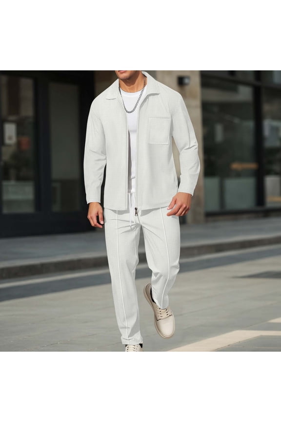 Mens Sweat Suits Set Tracksuit 2 Piece Outfits Full Zip Sports Jogging Suits Sets Athletic Running Sweatsuits with Zip Pockets Sports Outfits Sets