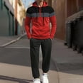 thumbnail image 1 of Mens Sweat Suits Set Tracksuit 2 Piece Outfits Long Sleeve Full-zip Sweatsuit Active Jackets and Pants Athletic Jogging Fall Winter Tracksuit (Red, L), 1 of 3