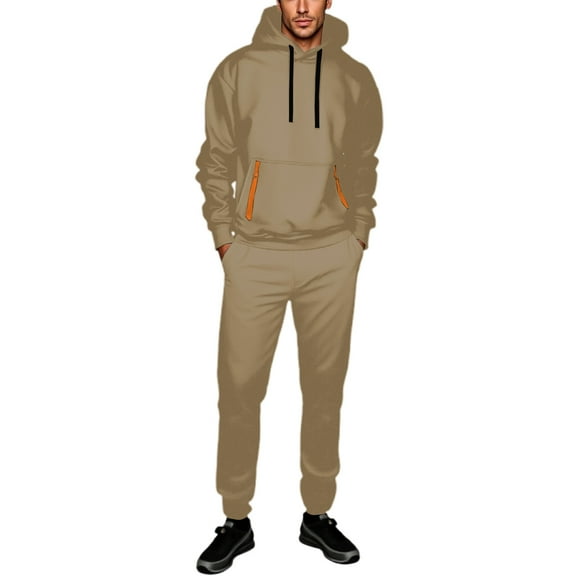 Mens Sweat Suits Set Tracksuit 2 Piece Outfits Sweatsuits Long Sleeve Crewneck Pullover Active Jogging Sportswear Athletic Jogging Fall Winter Tracksuit