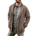 thumbnail image 1 of Mens Sweater - Autumn Winter Cable Knit Cardigan Shawl Collar Loose Fit Long Sleeve Casual Sweater Jacket, Soft Warm Fabric, Daily Wear, Cozy Outerwear, Men's Clothing, 1 of 7