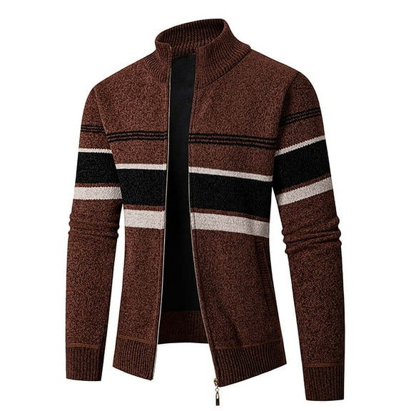 Mens Sweater, Autumn Winter Fashion Casual Sweater Coat With Padded Knitted Cardigan Top Sweater Jacket, Warm Cold Weather Wear, Daily Outdoor Wear, Men's Clothing