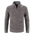 thumbnail image 1 of Mens Sweater, Autumn Winter Slim Collar Solid Color Thickening Half Zipper Knit Bottoming Shirt Pullover Sweater Jacket, Cold Weather Warmth, Office Wear, Men's Clothing, 1 of 7