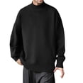 thumbnail image 1 of Mens Sweater - Autumn Winter Solid Color Half Turtleneck Long Sleeve Bottoming Sweater Jacket, Warm Layering Piece, Office Casual Wear, Soft Knit Material, High - Quality Men's Clothing, 1 of 7