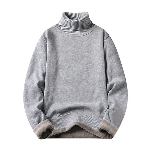 Mens Sweater - Autumn Winter Solid Color High Neck Warm Knitted Sweater Jacket, Thick Knit Design, Cold Weather Daily Wear, Soft Wool Blend, Men's Clothing