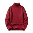 thumbnail image 1 of Mens Sweater - Autumn Winter Solid Color High Neck Warm Knitted Sweater Jacket, Thick Knit Design, Cold Weather Daily Wear, Soft Wool Blend, Men's Clothing, 1 of 3