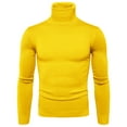 thumbnail image 1 of Mens Sweater, Autumn Winter Solid Soft Turtleneck Slim Fit Flexible Solid Color Close, Fitting Sweater Jacket, Cold Weather Wear, Daily Layering, Men's Clothing, 1 of 4