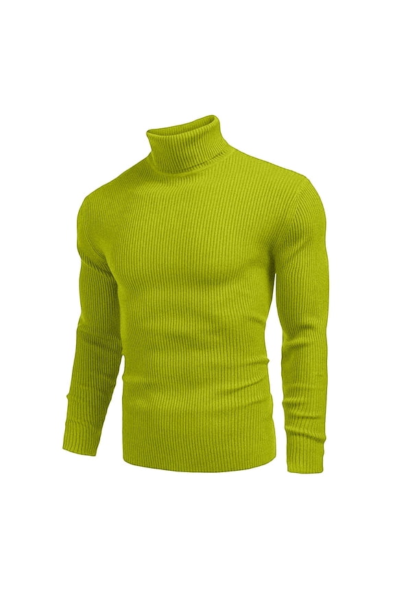 Mens Sweater - Autumn Winter Wool Round Neck Pullover Sweater Jacket, Versatile Bottoming Shirt, All - Match High Neck Design, Warm Daily Wear, Durable Knit Men's Clothing
