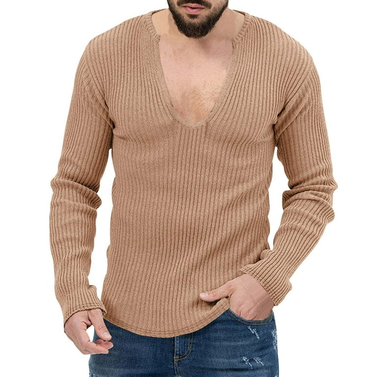 Khaki sweater mens deals