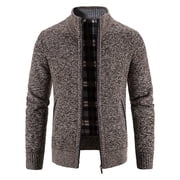 Mens Sweater, Casual Cardigan Full Zip Knitted Sweater Jacket With Pockets, Autumn Winter Warm Outerwear, Daily Casual Wear, Soft Fabric, Practical Mens Clothing