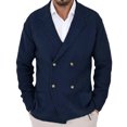 thumbnail image 1 of Mens Sweater - Casual Lapel Double Knit Cardigan Sweater Jacket, Coat - Like Warmth, Daily Office Casual Wear, Breathable Wool Blend, Classic Men's Clothing, 1 of 5