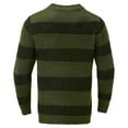 thumbnail image 1 of Mens Sweater, Casual Pullover Striped Round Neck Knitted Sweater Jacket, Autumn Winter Daily Wear, Soft Knit Fabric, Comfortable Outerwear, Trendy Men's Clothing, 1 of 5