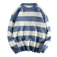thumbnail image 1 of Mens Sweater - Casual Stripe Rip Sleeve Long Sleeve Round Neck Knit Sweater Jacket, Blouse - Like Comfort, Daily Casual Wear, Breathable Cotton Blend, Trendy Men's Clothing, 1 of 7