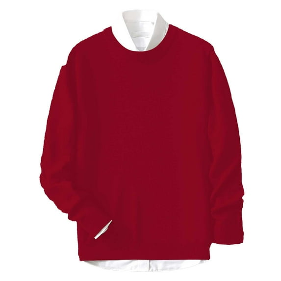 Mens Sweater Coat Tops Crewneck Long Sleeve Knit Comfort Style Mens Outdoor Clothing,Red,2XL