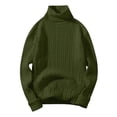 thumbnail image 1 of Mens Sweater Coat Tops Wool Round Neck Bottoming Shirt All Matching High Neck Mens Fall And Winter Clothing,Army Green,L, 1 of 2