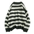 thumbnail image 1 of Mens Sweater, Fall Fashion Twotone Stripe Round Neck Male Long Sleeve Knit Sweater Jacket, Casual Daily Wear, Trendy Stripes, Soft Fabric, Men's Clothing, 1 of 5