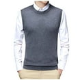 thumbnail image 1 of Mens Sweater Fashion Casual Jacquard Bottomed Plaid Shirt Sleeveless Sweater Vest, 1 of 4