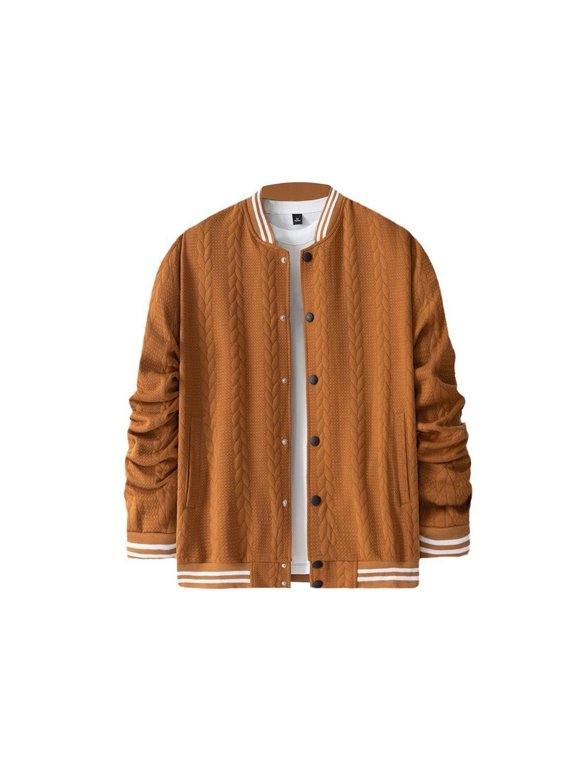Mens Sweater Fashion Jacket Casual Slim Fit Cotton Baseball Bomb Jacket Urb Classic College Jacket Pullover