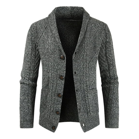 Mens Sweater, Fashion Leisure Solid Wool Knitting Versatile Stand Collar Long Sleeve Long Style Cardigan Coat Sweater Jacket, Winter Warm Wear, Daily Outdoor Wear, Men's Clothing