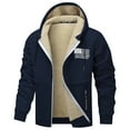thumbnail image 1 of Mens Sweater Tops Heavyweight Hooded Soft Lined Full Zip Outdoor Mens Casual Clothing,Navy,S, 1 of 3