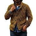 thumbnail image 1 of Mens Sweater - Winter Pattern Knitted Cardigan Long Sleeve Warm Lined Sweater Jacket, Fall Casual Outwear, Soft Lining Fabric, Cozy Daily Wear, Stylish Men's Clothing, 1 of 4