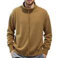thumbnail image 1 of Mens Sweater - Winter Warm Knit Pullover Casual Long Sleeve Zip Up Sweater Jacket, Soft Comfortable Outerwear, Autumn Winter Daily Wear, Breathable Fabric, Men's Clothing, 1 of 7