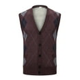 thumbnail image 1 of Mens Sweaterautumn and Winter Fashion Casual Printed Pocket Knitted Wool Cardigan Vest Sweater Vest, 1 of 6