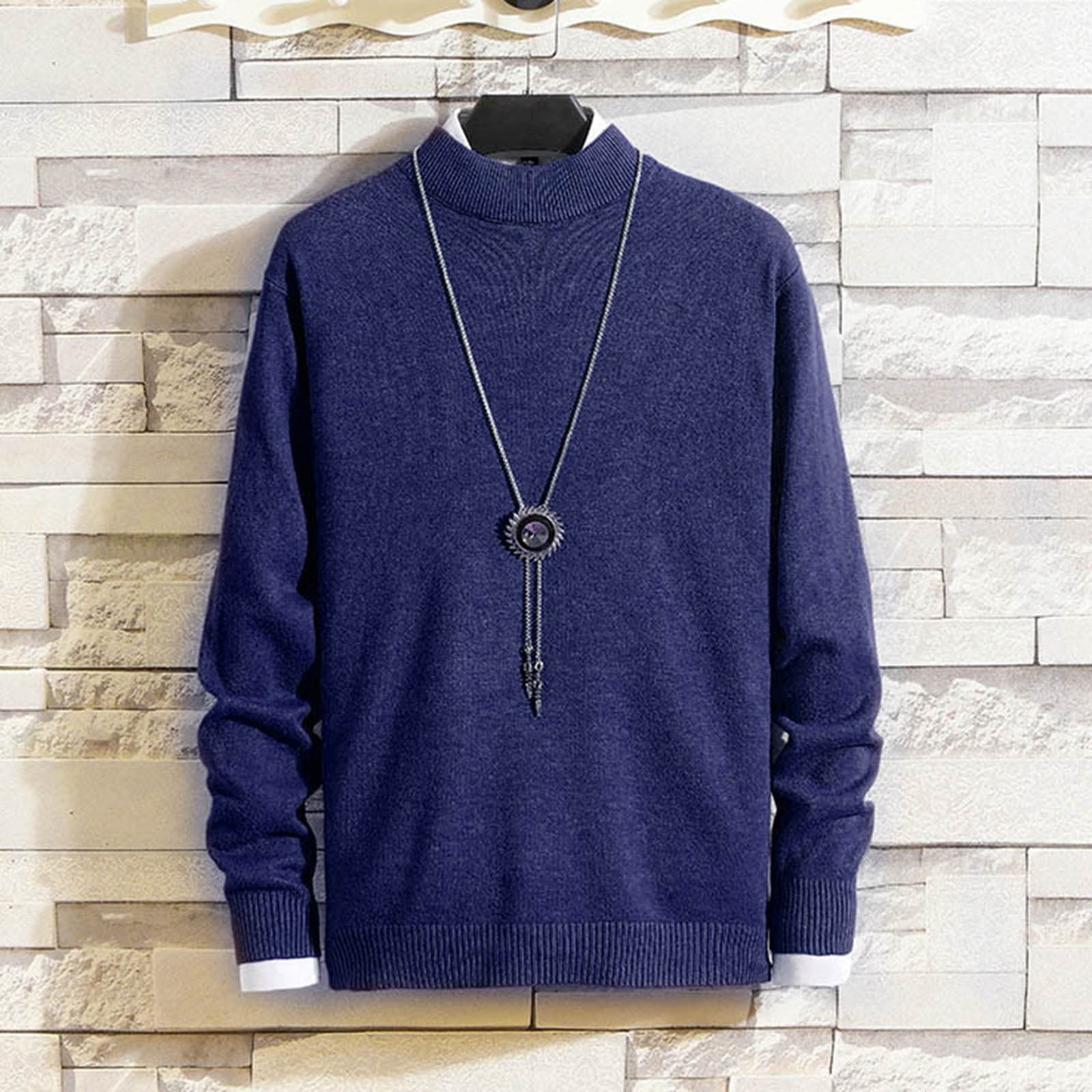 Mens Sweaters Clearance Men Winter Leisure High Collar Long Sleeved