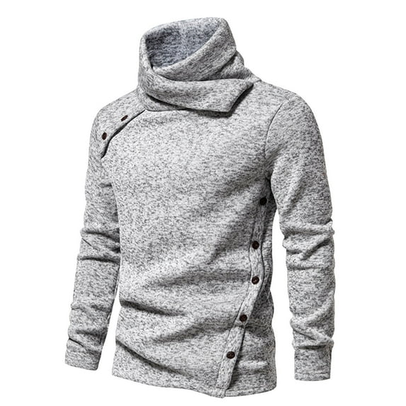 Mens Sweaters Fashion Turtleneck British Style Pullover Sweaters Lightweight High Neck Long Sleeve Pullover Thermal Soft Warm Length Sweatshirt