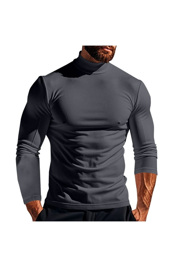 Mens Sweaters Fleece Lined Sweatshirt Mock Neck Winter Warmer Casual Long Sleeve Pullover Tops Cosy Top Fall Shirts Thermal Underwear Athletic Gym Running Top Sportswear