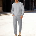 thumbnail image 1 of Mens Sweaters Quarter Zip Pullover Mens Quilted Sweatshirt and Pants Set (Grey S), 1 of 8