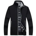 thumbnail image 1 of TELOLY  Mens Sweaters Shawl Collar Cardigans Slim Fit Button Cable Knit Black Pockets Long Sleeve Sweaters, 1 of 2