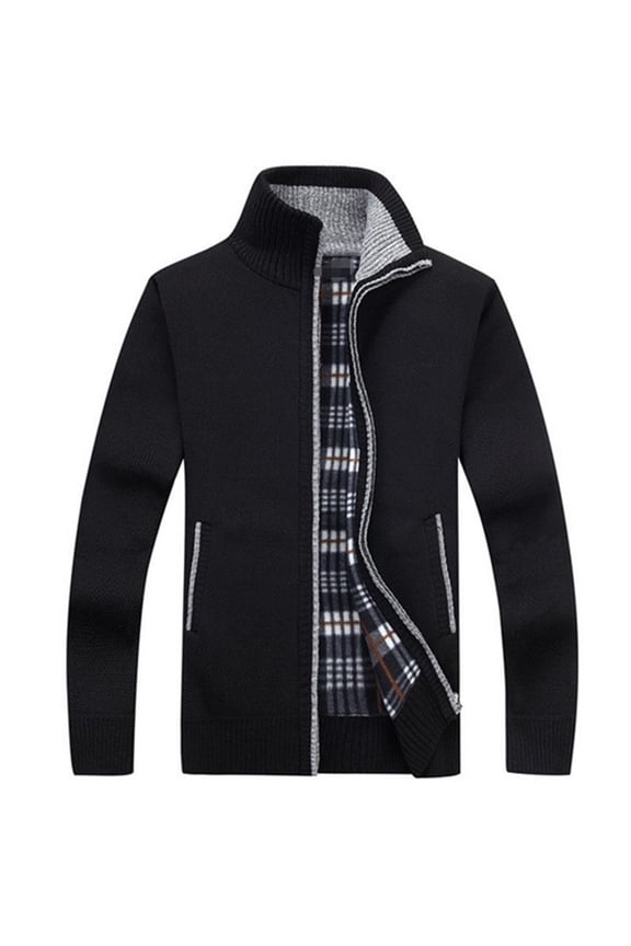 Mens Sweaters Shawl Collar Cardigans Slim Fit Button Cable Knit Black Pockets Long Sleeve Sweaters