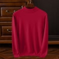 thumbnail image 1 of Mens Sweaters Slim Fit Mock Neck Pullover for Men Long Sleeve Solid Color Stretchy Casual Sweaters Winter Tops (L, Red), 1 of 5