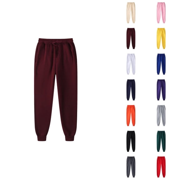Mens Sweatpants 2026 Fall Winter Fashion Drawstring Elastic Waist Lined Jogger Sweatpants with Pockets Trousers