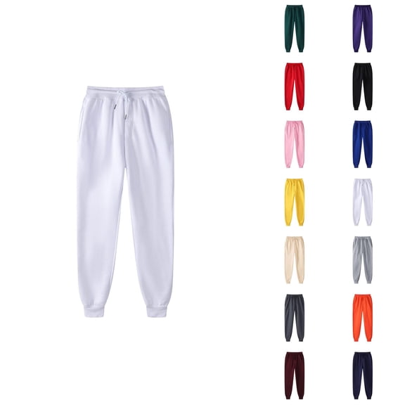 Mens Sweatpants 2026 Fall Winter Fashion Drawstring Elastic Waist Lined Joggers with Pockets Trousers