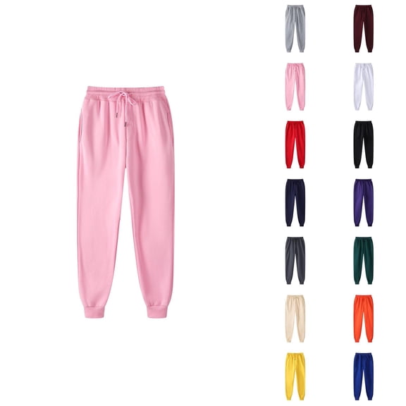 Mens Sweatpants 2026 Fall Winter Fashion Elastic Waist Drawstring Lined Joggers with Pockets Trousers