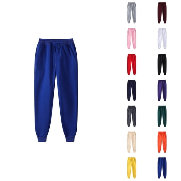 Mens Sweatpants 2026 Fall Winter Fashion Elastic Waist Drawstring Lined Joggers with Pockets Trousers