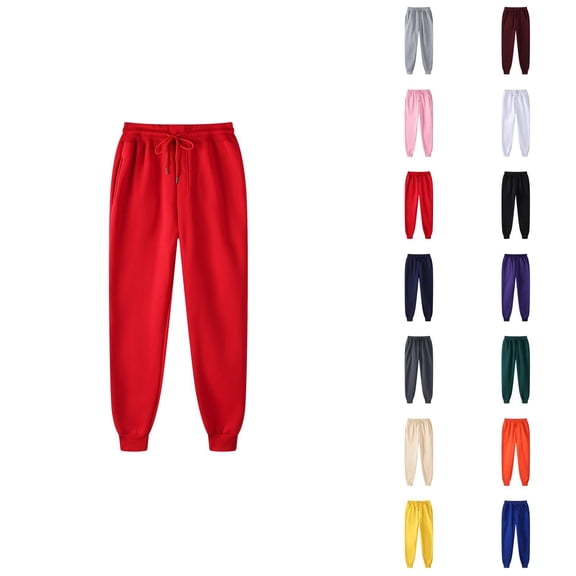 Mens Sweatpants 2026 Fall Winter Fashion Elastic Waist Drawstring Lined Joggers with Pockets Trousers