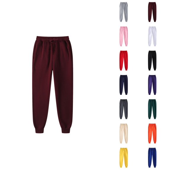 Mens Sweatpants 2026 Fall Winter Fashion Elastic Waist Drawstring Lined Joggers with Pockets Trousers