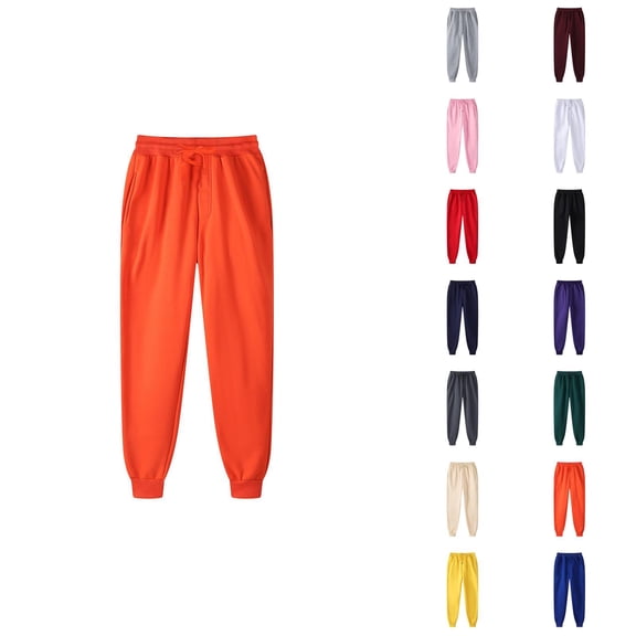 Mens Sweatpants 2026 Fall Winter Fashion Elastic Waist Drawstring Lined Joggers with Pockets Trousers